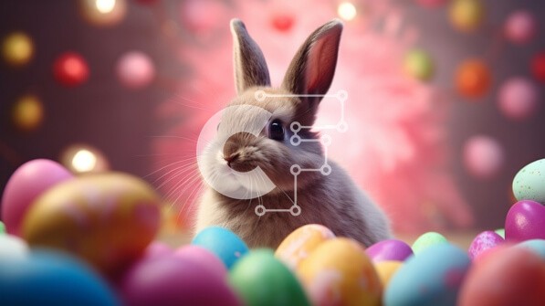 Intra Συλλεκτικό Ξύλινο Παζλ Plywood  4mm - Περίεργο πασχαλινό λαγουδάκι με πολύχρωμα πασχαλινά αυγά Σε Ξύλινο Κουτί - Διαστάσεις: 10x10 cm – 25 κομμάτια