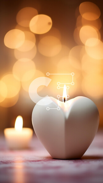 Intra Συλλεκτικό Ξύλινο Παζλ Plywood  4mm - Κερί σε σχήμα καρδιάς που περιβάλλεται από αναμμένα κεριά Σε Ξύλινο Κουτί - Διαστάσεις: 10x10 cm – 25 κομμάτια