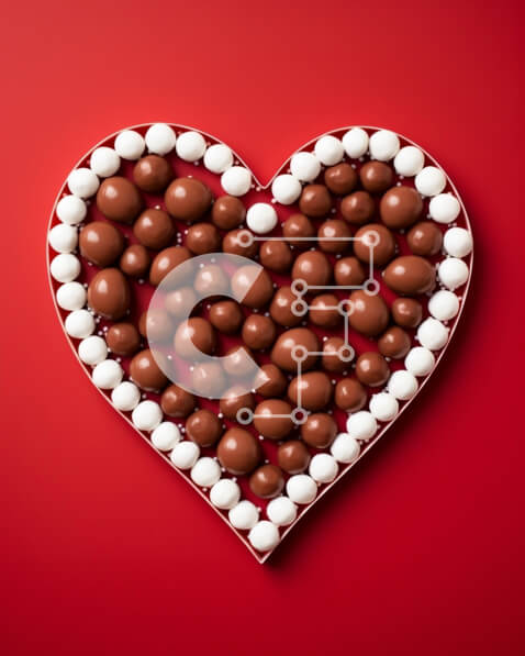 Σετ των 2 Intra Συλλεκτικό Ξύλινο Παζλ Plywood  4mm - Σύνθεση καραμέλες σοκολάτας και marshmallow σε σχήμα καρδιάς Σε Ξύλινο Κουτί - Διαστάσεις: 10x10 cm – 25 κομμάτια