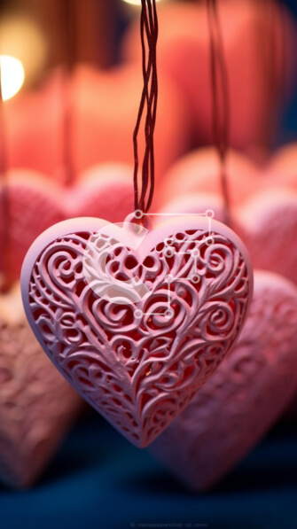 Intra Συλλεκτικό Ξύλινο Παζλ Plywood  4mm - Διακοσμητικά ροζ καρδιά για την ημέρα του Αγίου Βαλεντίνου Σε Ξύλινο Κουτί - Διαστάσεις: 10x10 cm – 25 κομμάτια