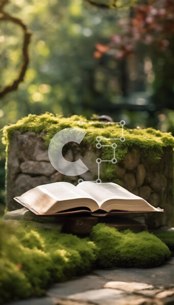 Σετ των 2 Intra Συλλεκτικό Ξύλινο Παζλ Plywood  4mm - Open Book on Mossy Rock Σε Ξύλινο Κουτί - Διαστάσεις: 10x10 cm – 25 κομμάτια