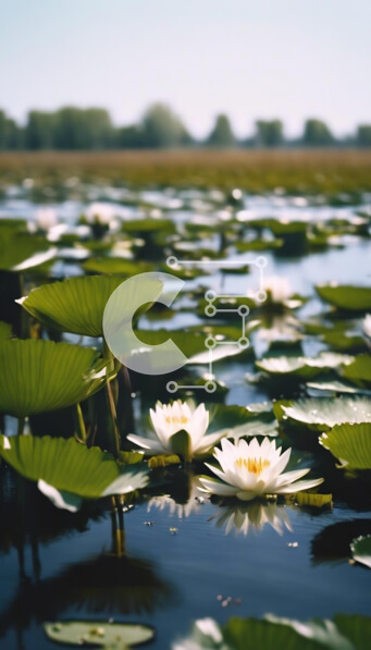 Σετ των 2 Intra Συλλεκτικό Ξύλινο Παζλ Plywood  4mm - Λευκά νούφαρα σε ένα φυσικό υδάτινο οικοσύστημα Σε Ξύλινο Κουτί - Διαστάσεις: 10x10 cm – 25 κομμάτια