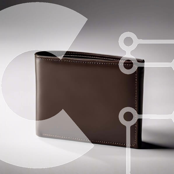 Intra Συλλεκτικό Ξύλινο Παζλ Plywood  4mm - Καφέ δερμάτινο πορτοφόλι σε υπόλευκο φόντο Σε Ξύλινο Κουτί - Διαστάσεις: 10x10 cm – 25 κομμάτια