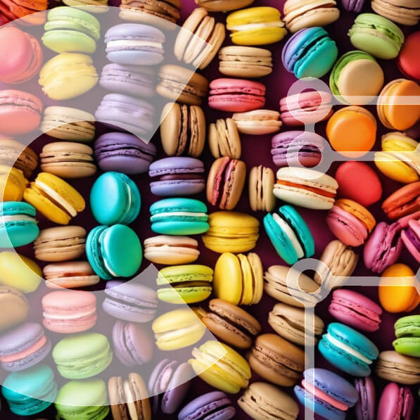 Σετ των 2 Intra Συλλεκτικό Ξύλινο Παζλ Plywood  4mm - Πολύχρωμα αμυγδαλωτά σε μωβ φόντο Σε Ξύλινο Κουτί - Διαστάσεις: 10x10 cm – 25 κομμάτια