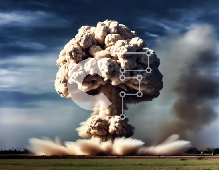 Intra Συλλεκτικό Ξύλινο Παζλ Plywood  4mm - Σύννεφο μανιταριών από φυσικό φαινόμενο Σε Ξύλινο Κουτί - Διαστάσεις: 10x10 cm – 25 κομμάτια