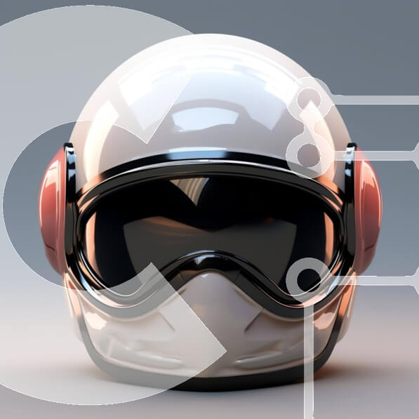 Intra Συλλεκτικό Ξύλινο Παζλ Plywood  4mm - Κράνος αστροναυτών με λευκές και κόκκινες πινελιές σε γκρι φόντο Σε Ξύλινο Κουτί - Διαστάσεις Puzzle: 10x10 cm – 25 κομμάτια