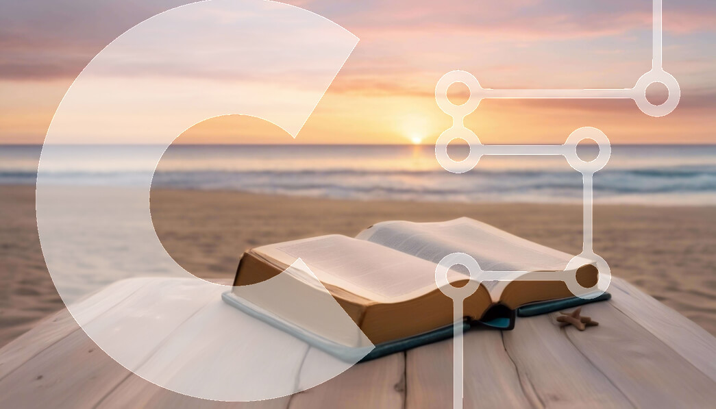 Intra Συλλεκτικό Ξύλινο Παζλ Plywood  4mm - Ανοιχτό βιβλίο σε ξύλινο τραπέζι στην παραλία Sunset Σε Ξύλινο Κουτί - Διαστάσεις: 10x10 cm – 25 κομμάτια