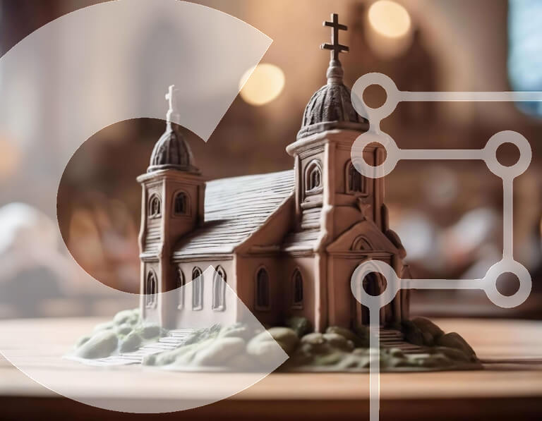 Intra Συλλεκτικό Ξύλινο Παζλ Plywood  4mm - Μινιατούρα εκκλησιαστικής μακέτας σε δρύινο τραπέζι Σε Ξύλινο Κουτί - Διαστάσεις Puzzle: 10x10 cm – 25 κομμάτια