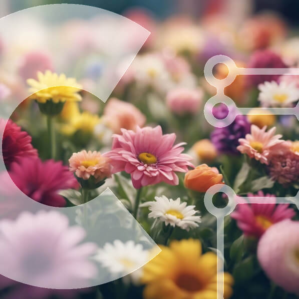 Intra Συλλεκτικό Ξύλινο Παζλ Plywood  4mm - Πολύχρωμο λουλούδι με μαργαρίτες, τριαντάφυλλα και γαρίφαλα Σε Ξύλινο Κουτί - Διαστάσεις: 10x10 cm – 25 κομμάτια