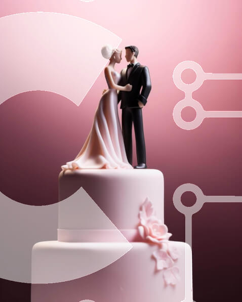 Intra Συλλεκτικό Ξύλινο Παζλ Plywood  4mm - Ρομαντικό κάλυμμα γαμήλιας τούρτας με φιλιά νύφης και γαμπρού Σε Ξύλινο Κουτί - Διαστάσεις: 10x10 cm – 25 κομμάτια