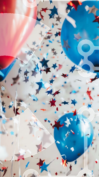 Intra Συλλεκτικό Ξύλινο Παζλ Plywood  4mm - Πολύχρωμα μπαλόνια και κομφετί αστεριών Σε Ξύλινο Κουτί - Διαστάσεις: 10x10 cm – 25 κομμάτια