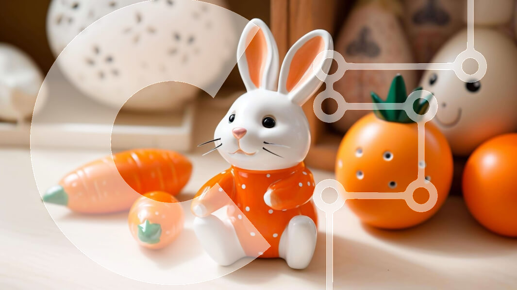 Intra Συλλεκτικό Ξύλινο Παζλ Plywood  4mm - Πορτοκαλί ειδώλιο λαγουδάκι με καρότα και φρούτα Σε Ξύλινο Κουτί - Διαστάσεις: 10x10 cm – 25 κομμάτια