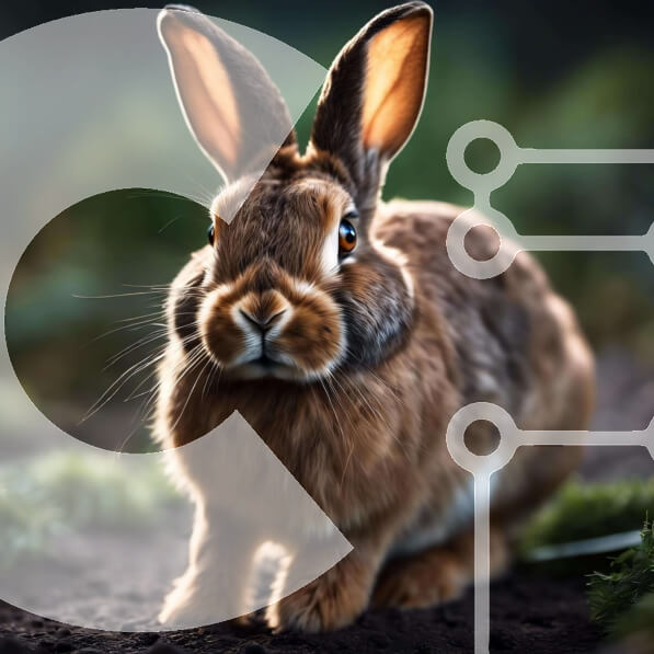 Intra Συλλεκτικό Ξύλινο Παζλ Plywood  4mm - Καφέ κουνέλι που κάθεται μπροστά από την πράσινη βλάστηση Σε Ξύλινο Κουτί - Διαστάσεις: 10x10 cm – 25 κομμάτια