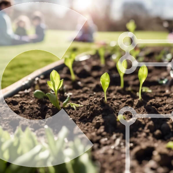 Intra Συλλεκτικό Ξύλινο Παζλ Plywood  4mm - Ομάδα ανθρώπων που απολαμβάνει σε εξωτερικούς χώρους στο γρασίδι Σε Ξύλινο Κουτί - Διαστάσεις: 10x10 cm – 25 κομμάτια