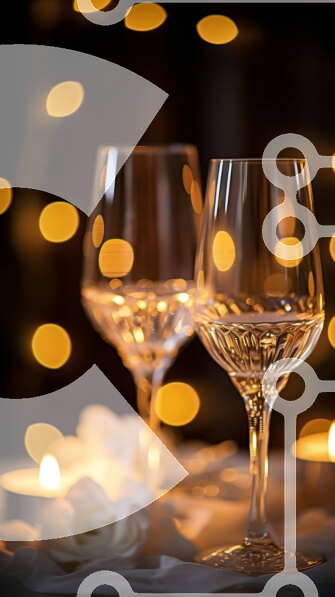 Intra Συλλεκτικό Ξύλινο Παζλ Plywood  4mm - Ρομαντικά ποτήρια κρασιού και κεριά σε ένα λευκό τραπεζομάντιλο Σε Ξύλινο Κουτί - Διαστάσεις Puzzle: 10x10 cm – 25 κομμάτια