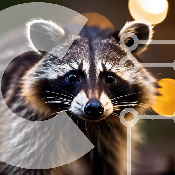 Intra Συλλεκτικό Ξύλινο Παζλ Plywood  4mm - Περίεργο ρακούν που κοιτάζει την κάμερα Σε Ξύλινο Κουτί - Διαστάσεις: 10x10 cm – 25 κομμάτια