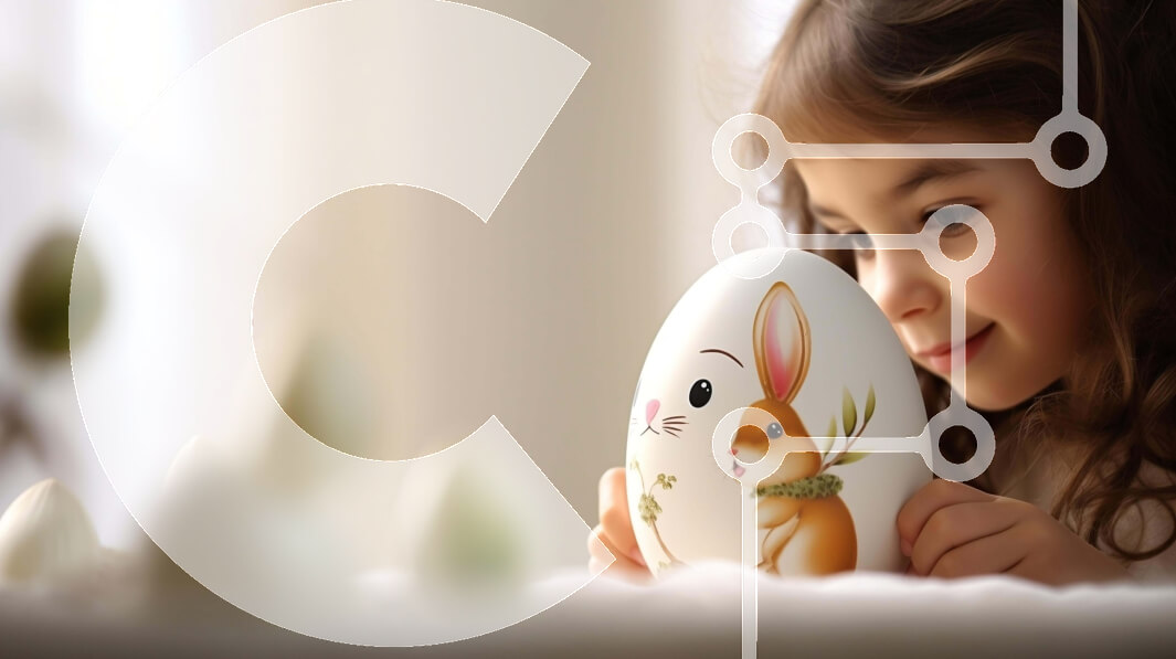 Intra Συλλεκτικό Ξύλινο Παζλ Plywood  4mm - Νεαρό κορίτσι που κρατά το πασχαλινό αυγό με τη διακόσμηση των αυτιών λαγουδάκι Σε Ξύλινο Κουτί - Διαστάσεις: 10x10 cm – 25 κομμάτια