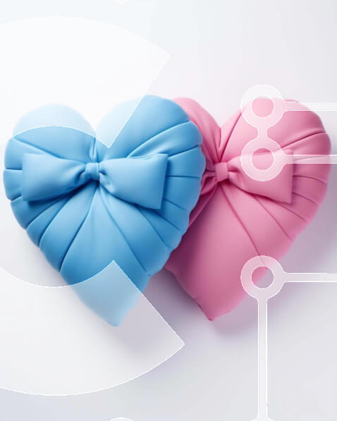 Intra Συλλεκτικό Ξύλινο Παζλ Plywood  4mm - Μαξιλάρια σε σχήμα καρδιάς με φιόγκους σε λευκό φόντο Σε Ξύλινο Κουτί - Διαστάσεις Puzzle: 10x10 cm – 25 κομμάτια