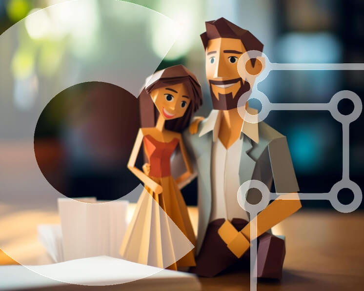 Intra Συλλεκτικό Ξύλινο Παζλ Plywood  4mm - Χάρτινη κούκλα ζευγάρι με βιβλία Σε Ξύλινο Κουτί - Διαστάσεις Puzzle: 10x10 cm – 25 κομμάτια