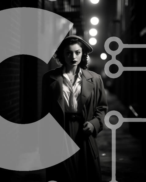 Intra Συλλεκτικό Ξύλινο Παζλ Plywood  4mm - Μυστηριώδης γυναίκα στο Alleyway τη νύχτα Σε Ξύλινο Κουτί - Διαστάσεις Puzzle: 10x10 cm – 25 κομμάτια