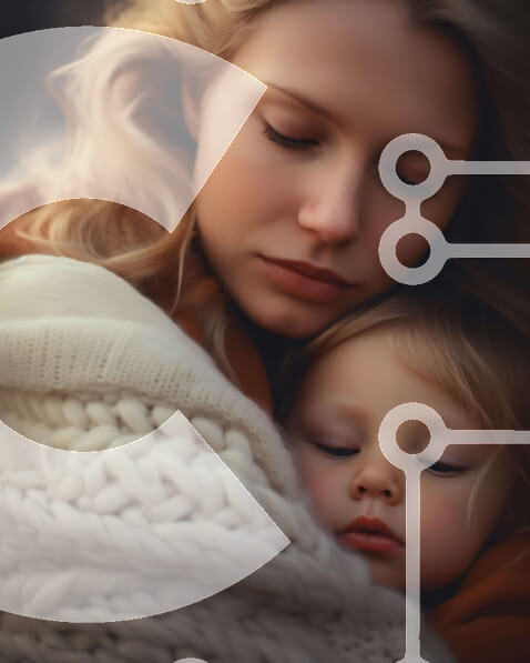 Intra Συλλεκτικό Ξύλινο Παζλ Plywood  4mm - Μητέρα και παιδί στριμώχνονται μαζί στην κουβέρτα Σε Ξύλινο Κουτί - Διαστάσεις Puzzle: 10x10 cm – 25 κομμάτια