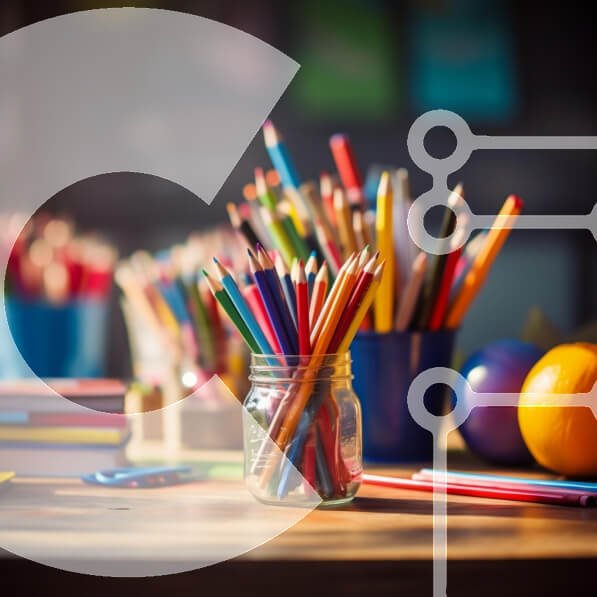 Intra Συλλεκτικό Ξύλινο Παζλ Plywood  4mm - Πολύχρωμα μολύβια και σχολικά είδη Σε Ξύλινο Κουτί - Διαστάσεις Puzzle: 10x10 cm – 25 κομμάτια