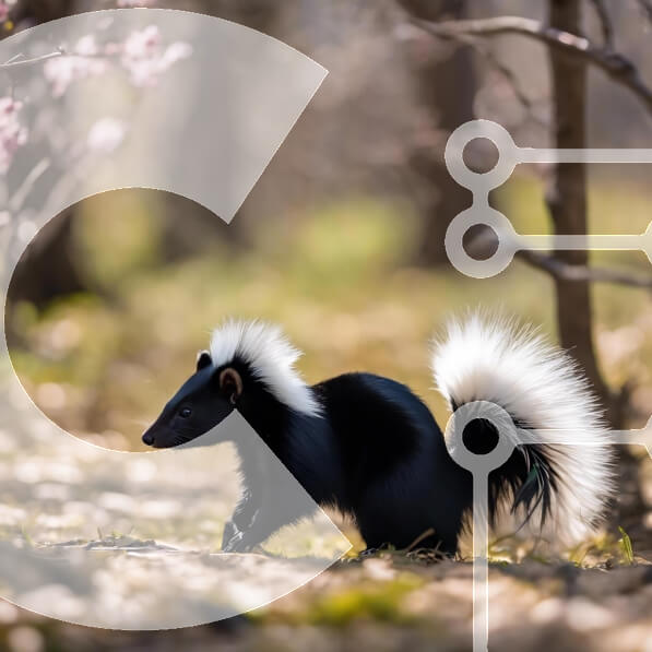 Intra Συλλεκτικό Ξύλινο Παζλ Plywood  4mm - Black and White Skunk in Woods Σε Ξύλινο Κουτί - Διαστάσεις: 10x10 cm – 25 κομμάτια