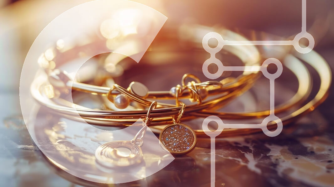 Σετ των 2 Intra Συλλεκτικό Ξύλινο Παζλ Plywood  4mm - Στοίβα από χρυσά βραχιόλια με γούρια Σε Ξύλινο Κουτί - Διαστάσεις: 10x10 cm – 25 κομμάτια