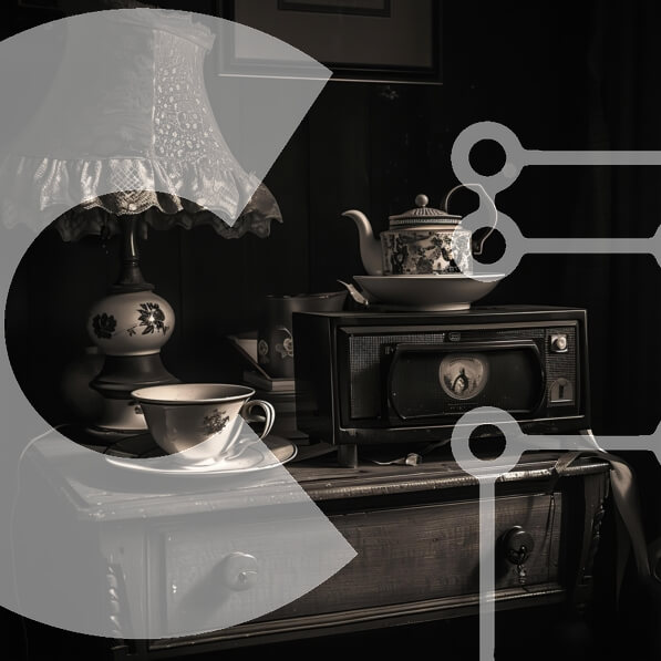 Intra Συλλεκτικό Ξύλινο Παζλ Plywood  4mm - Vintage συρταριέρα με ντεκόρ αντίκες Σε Ξύλινο Κουτί - Διαστάσεις Puzzle: 10x10 cm – 25 κομμάτια