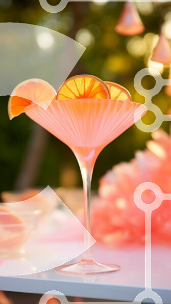 Intra Συλλεκτικό Ξύλινο Παζλ Plywood  4mm - Ροζ ποτήρι Martini με φέτα πορτοκαλιού Σε Ξύλινο Κουτί - Διαστάσεις: 10x10 cm – 25 κομμάτια