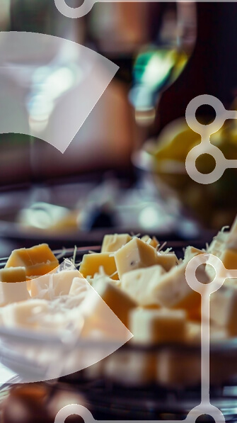 Intra Συλλεκτικό Ξύλινο Παζλ Plywood  4mm - Κομψή γευστική εμπειρία με κύβους τυριού και κρασί Σε Ξύλινο Κουτί - Διαστάσεις: 10x10 cm – 25 κομμάτια