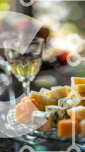 Intra Συλλεκτικό Ξύλινο Παζλ Plywood  4mm - Γκουρμέ πιατέλα τυριού με κρασί και φρούτα Σε Ξύλινο Κουτί - Διαστάσεις: 10x10 cm – 25 κομμάτια