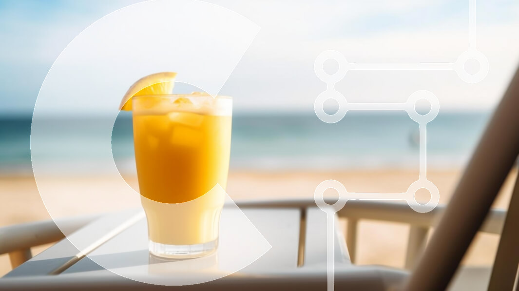 Intra Συλλεκτικό Ξύλινο Παζλ Plywood  4mm - Ποτήρι υγρό με γεύση πορτοκάλι κοντά στην παραλία Σε Ξύλινο Κουτί - Διαστάσεις: 10x10 cm – 25 κομμάτια