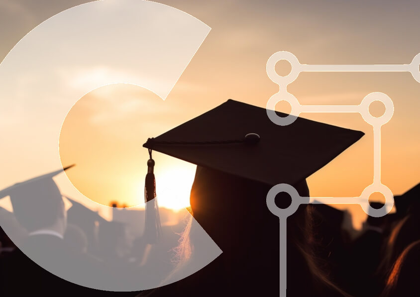 Intra Συλλεκτικό Ξύλινο Παζλ Plywood  4mm - Απόφοιτοι στο Sunset Σε Ξύλινο Κουτί - Διαστάσεις Puzzle: 10x10 cm – 25 κομμάτια