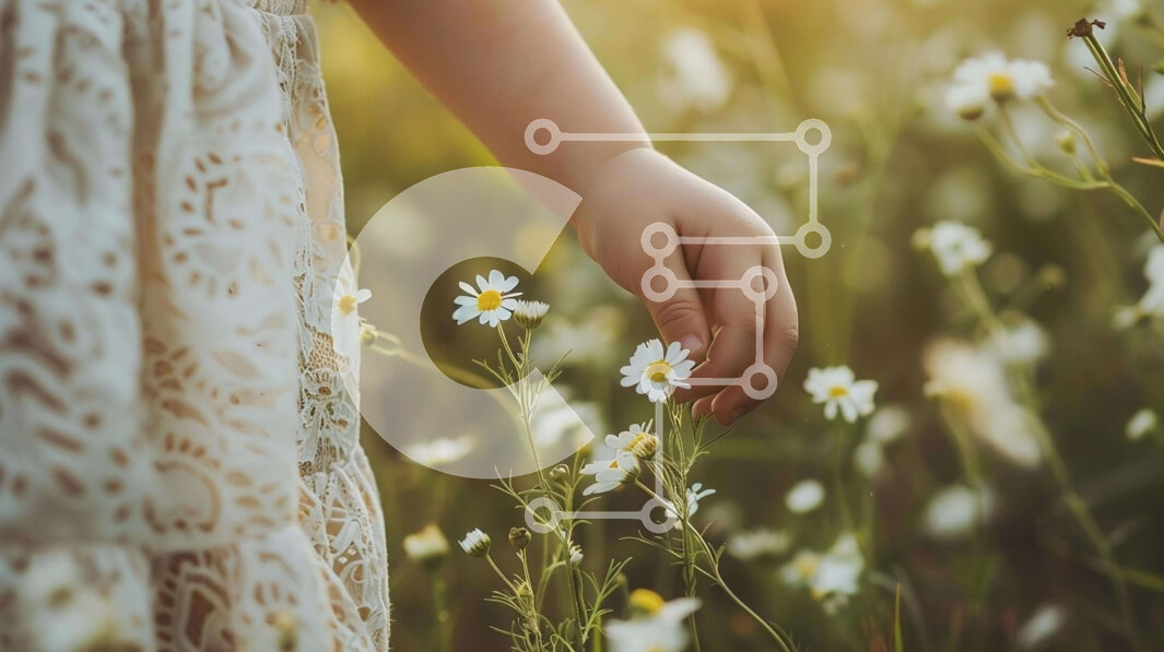 Intra Συλλεκτικό Ξύλινο Παζλ Plywood  4mm - Παιδικό χέρι για μαργαρίτες Σε Ξύλινο Κουτί - Διαστάσεις: 10x10 cm – 25 κομμάτια