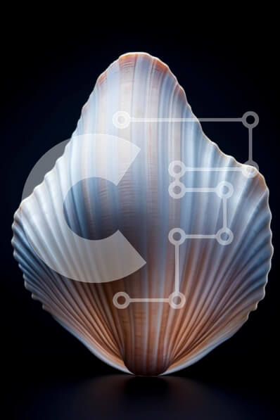 Σετ των 2 Intra Συλλεκτικό Ξύλινο Παζλ Plywood  4mm - Μεγάλο λευκό και καφέ κοχύλι στην άμμο Σε Ξύλινο Κουτί - Διαστάσεις: 10x10 cm – 25 κομμάτια