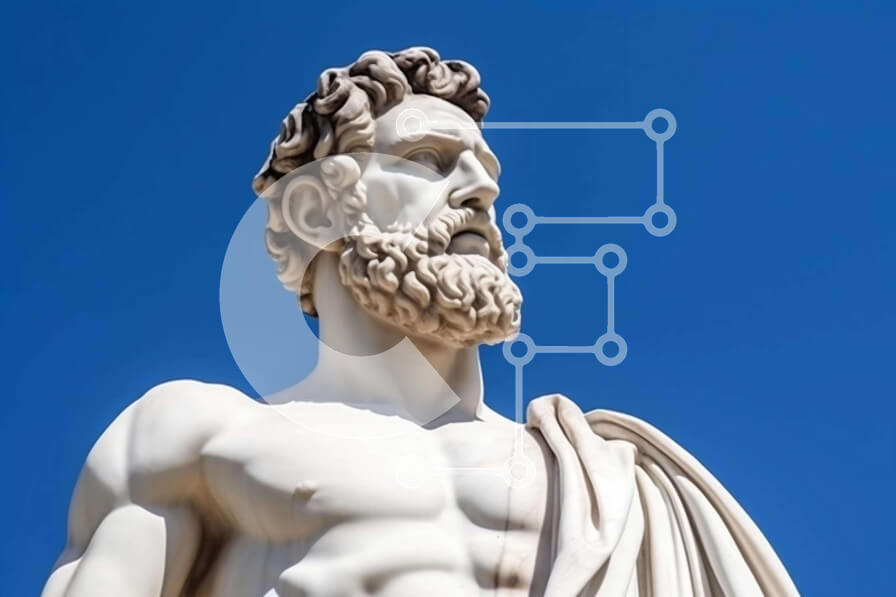 Intra Συλλεκτικό Ξύλινο Παζλ Plywood  4mm - Άγαλμα ενός γενειοφόρου άνδρα στην Πομπηία Σε Ξύλινο Κουτί - Διαστάσεις Puzzle: 10x10 cm – 25 κομμάτια