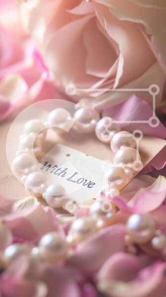 Intra Συλλεκτικό Ξύλινο Παζλ Plywood  4mm - Ρομαντικά κοσμήματα και ροδοπέταλα με κάρτα 'With Love' Σε Ξύλινο Κουτί - Διαστάσεις Puzzle: 10x10 cm – 25 κομμάτια