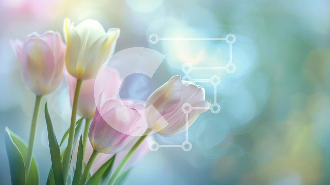 Intra Συλλεκτικό Ξύλινο Παζλ Plywood  4mm - Ζωντανό μπουκέτο τουλίπας σε αφηρημένο φόντο Σε Ξύλινο Κουτί - Διαστάσεις: 10x10 cm – 25 κομμάτια