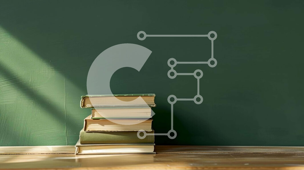 Intra Συλλεκτικό Ξύλινο Παζλ Plywood  4mm - Στοίβα από βιβλία μπροστά από τον τοίχο του πίνακα κιμωλίας Σε Ξύλινο Κουτί - Διαστάσεις Puzzle: 10x10 cm – 25 κομμάτια