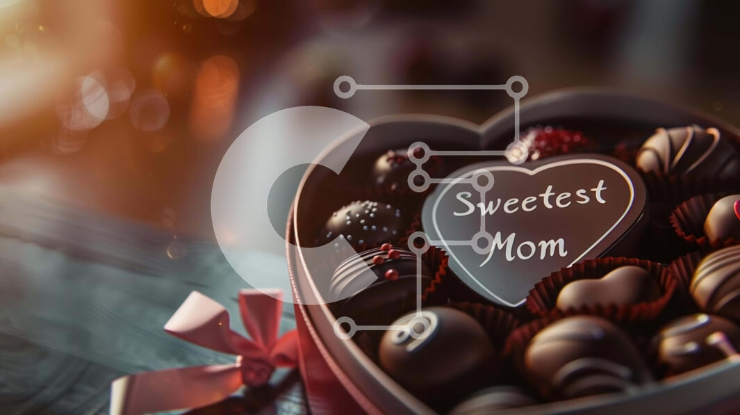 Intra Συλλεκτικό Ξύλινο Παζλ Plywood  4mm - Κουτί δώρου με σοκολάτες 'Sweetest Mom' Σε Ξύλινο Κουτί - Διαστάσεις: 10x10 cm – 25 κομμάτια