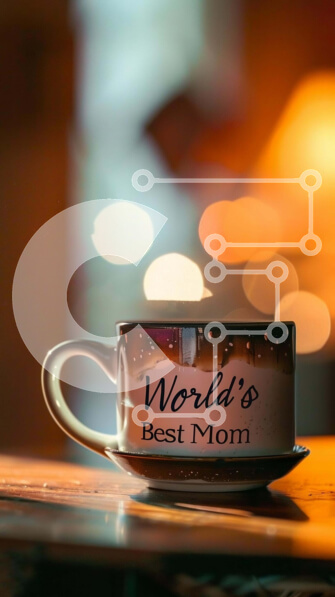 Intra Συλλεκτικό Ξύλινο Παζλ Plywood  4mm - Φλιτζάνι καφέ με ετικέτα «Η καλύτερη μαμά του κόσμου». Σε Ξύλινο Κουτί - Διαστάσεις Puzzle: 10x10 cm – 25 κομμάτια