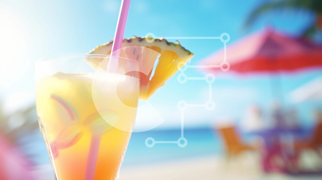 Σετ των 2 Intra Συλλεκτικό Ξύλινο Παζλ Plywood  4mm - Ποτό με άρωμα πορτοκαλιού με γαρνιτούρες στην παραλία Σε Ξύλινο Κουτί - Διαστάσεις: 10x10 cm – 25 κομμάτια