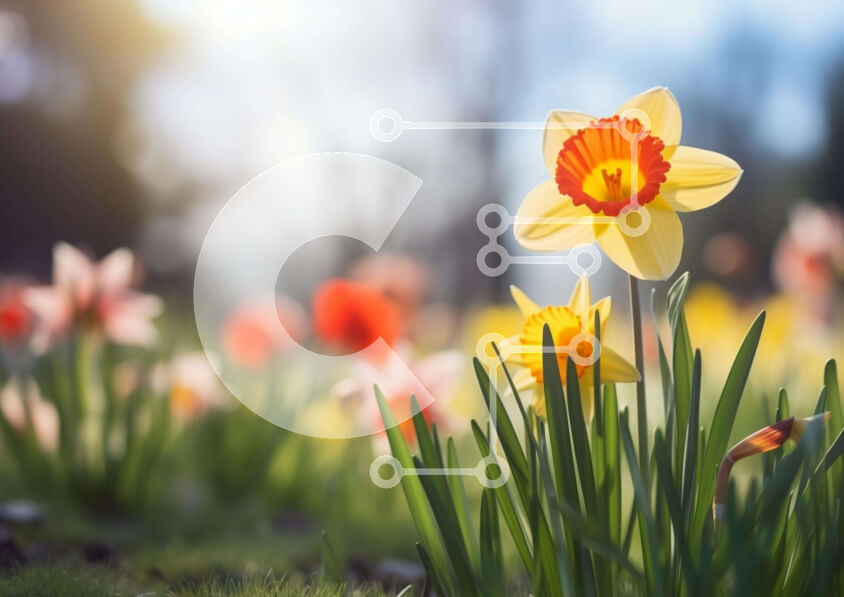 Intra Συλλεκτικό Ξύλινο Παζλ Plywood  4mm - Ζωντανά λουλούδια ασφόδελου στο γρασίδι Σε Ξύλινο Κουτί - Διαστάσεις: 10x10 cm – 25 κομμάτια