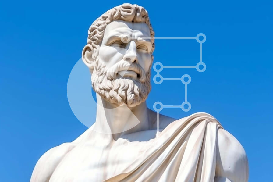 Intra Συλλεκτικό Ξύλινο Παζλ Plywood  4mm - Αρχαίο άγαλμα γενειοφόρου άνδρα Σε Ξύλινο Κουτί - Διαστάσεις Puzzle: 10x10 cm – 25 κομμάτια