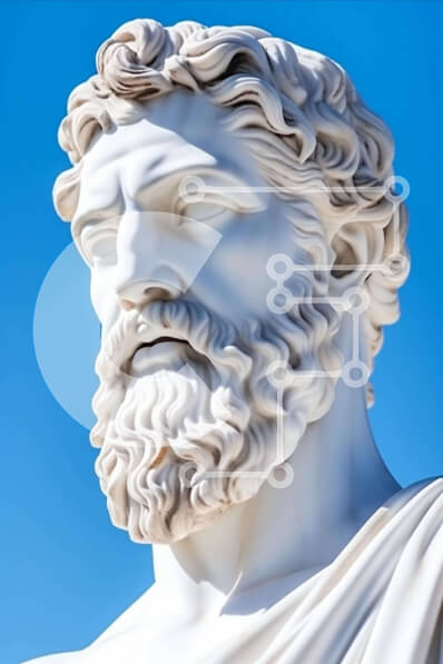 Intra Συλλεκτικό Ξύλινο Παζλ Plywood  4mm - Αρχαιοελληνικό Άγαλμα Προτομής με Γαλάζιο Ουρανό Σε Ξύλινο Κουτί - Διαστάσεις Puzzle: 10x10 cm – 25 κομμάτια