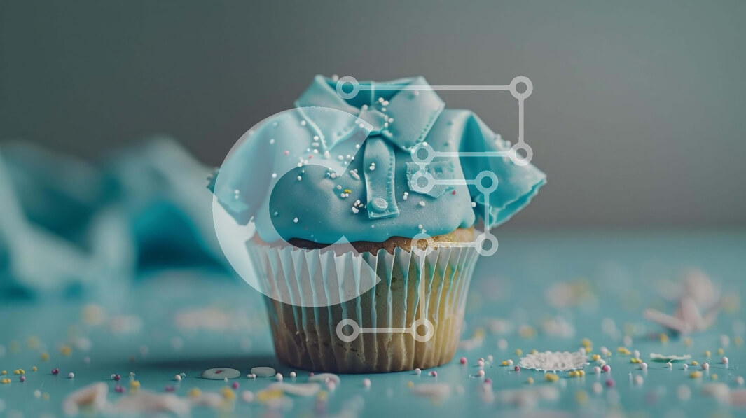 Σετ των 2 Intra Συλλεκτικό Ξύλινο Παζλ Plywood  4mm - Δημιουργικό Cupcake διακοσμημένο ως πουκάμισο Σε Ξύλινο Κουτί - Διαστάσεις: 10x10 cm – 25 κομμάτια