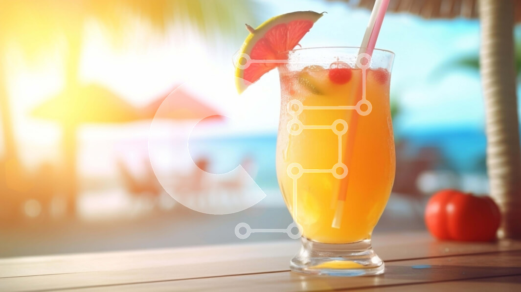 Intra Συλλεκτικό Ξύλινο Παζλ Plywood  4mm - Ποτό Orange Beach με Tropical Vibes Σε Ξύλινο Κουτί - Διαστάσεις Puzzle: 10x10 cm – 25 κομμάτια