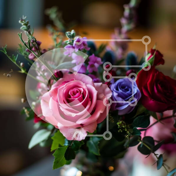 Intra Συλλεκτικό Ξύλινο Παζλ Plywood  4mm - Πολύχρωμα τριαντάφυλλα σε γυάλινο βάζο Σε Ξύλινο Κουτί - Διαστάσεις: 10x10 cm – 25 κομμάτια