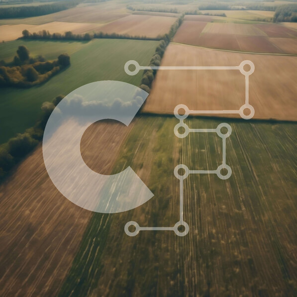 Intra Συλλεκτικό Ξύλινο Παζλ Plywood  4mm - Αεροφωτογραφία του πράσινου αγροτικού πεδίου Σε Ξύλινο Κουτί - Διαστάσεις: 10x10 cm – 25 κομμάτια